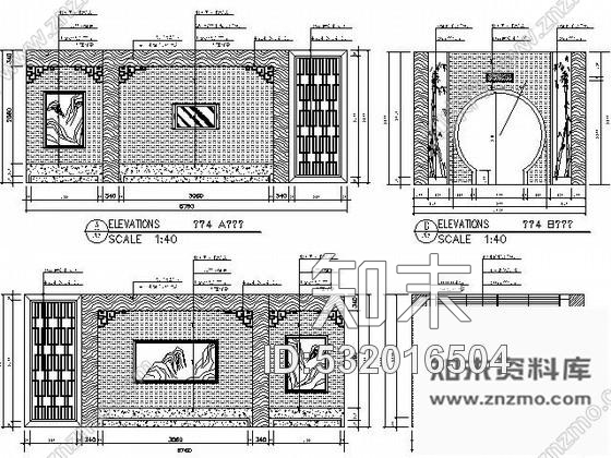 施工图双层中式优雅茶楼装修图含效果cad施工图下载【ID:532016504】