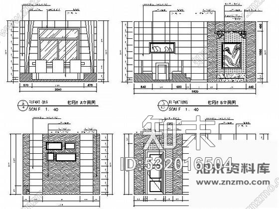 施工图双层中式优雅茶楼装修图含效果cad施工图下载【ID:532016504】