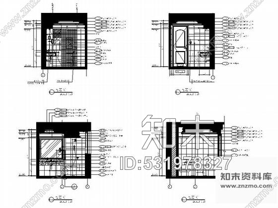 施工图福建五星级酒店客房区简约现代风格三层小别墅装修室内设计施工图含效果cad施工图下载【ID:531978327】