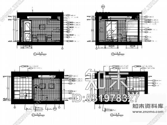 施工图福建五星级酒店客房区简约现代风格三层小别墅装修室内设计施工图含效果cad施工图下载【ID:531978327】