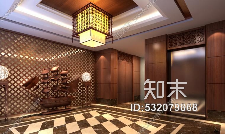 江苏豪华中式办公楼设计施工图附效果图cad施工图下载【ID:532079868】