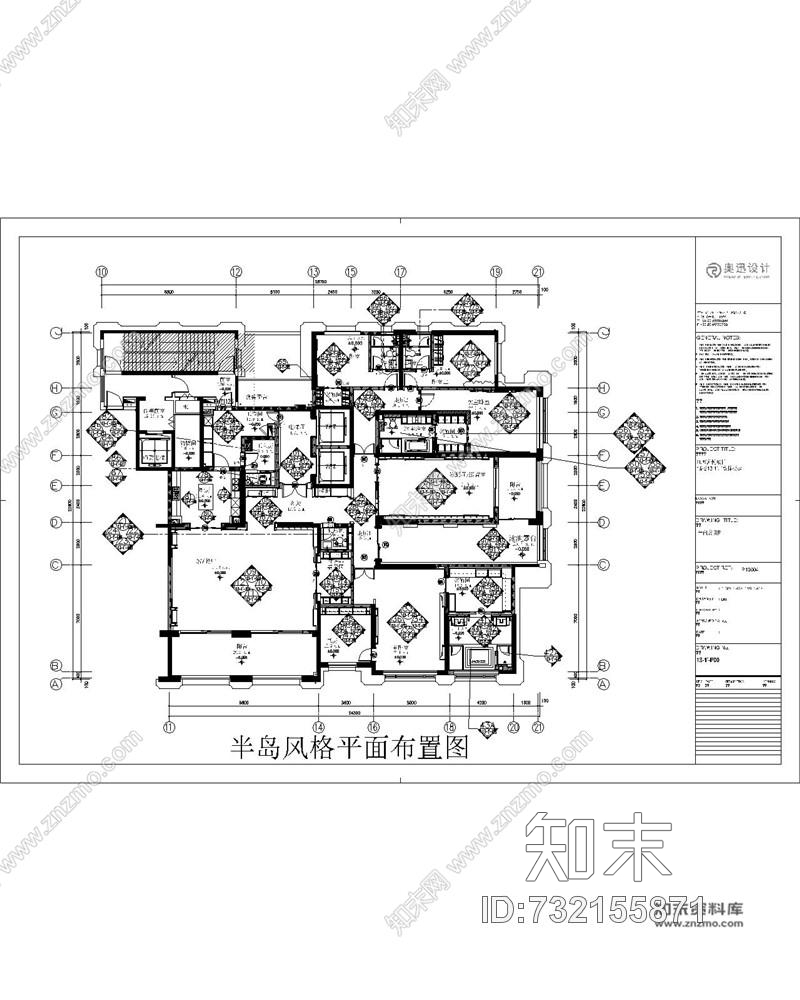 奥迅设计新力洲悦样板房13-1户型丨全套CAD施工图+官方摄影cad施工图下载【ID:732155871】