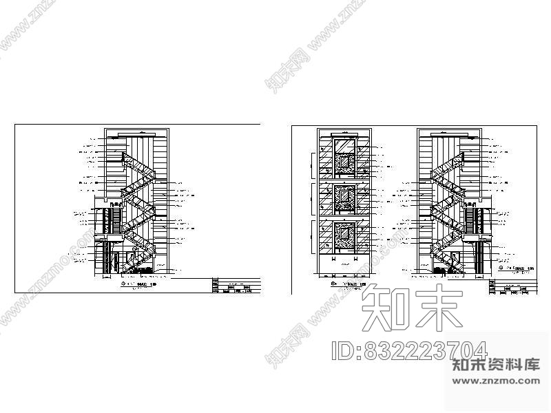 图块/节点办公楼电梯立面图cad施工图下载【ID:832223704】