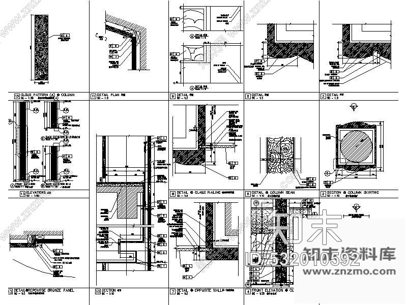 施工图北京某饭店大堂室内装修图cad施工图下载【ID:532010592】