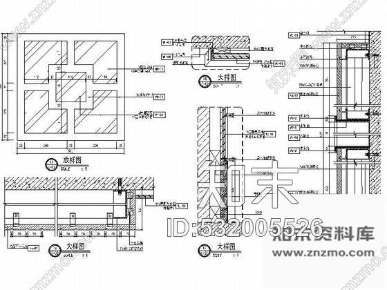 施工图中餐厅A型包房室内装修图cad施工图下载【ID:532005526】