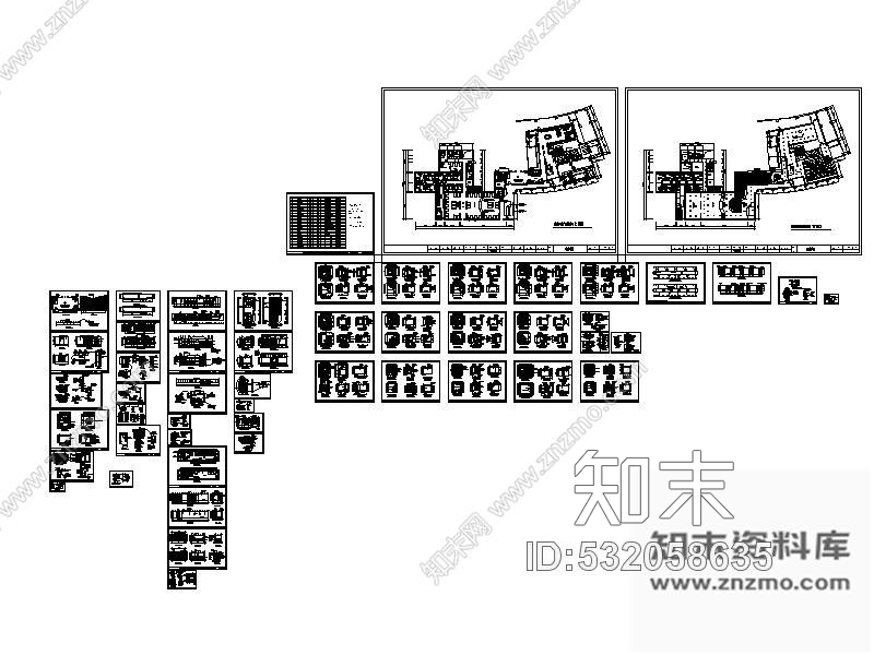 施工图简易酒店室内改造装修图cad施工图下载【ID:532058635】