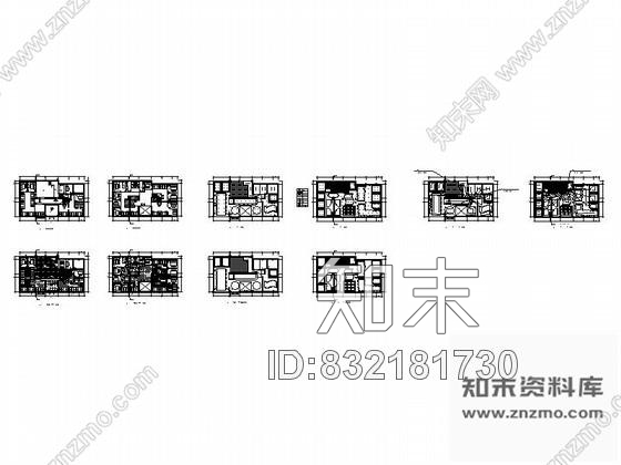 图块/节点某时尚现代咖啡厅平面图cad施工图下载【ID:832181730】