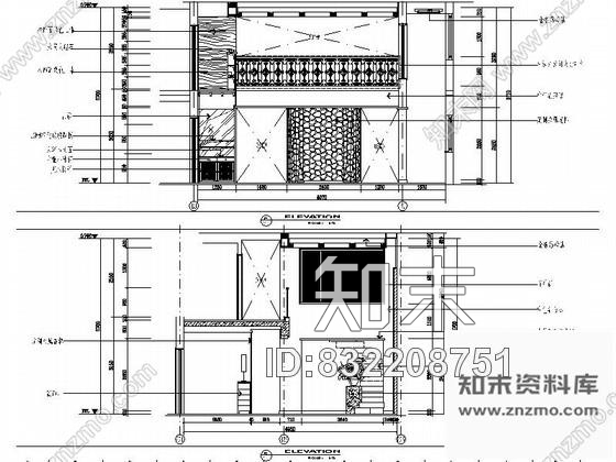 图块/节点双层客厅装修立面图cad施工图下载【ID:832208751】