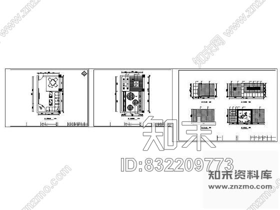 图块/节点28㎡商务包房立面图cad施工图下载【ID:832209773】