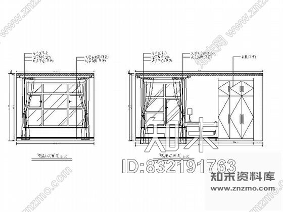 图块/节点北京奢华三层别墅书房立面图cad施工图下载【ID:832191763】