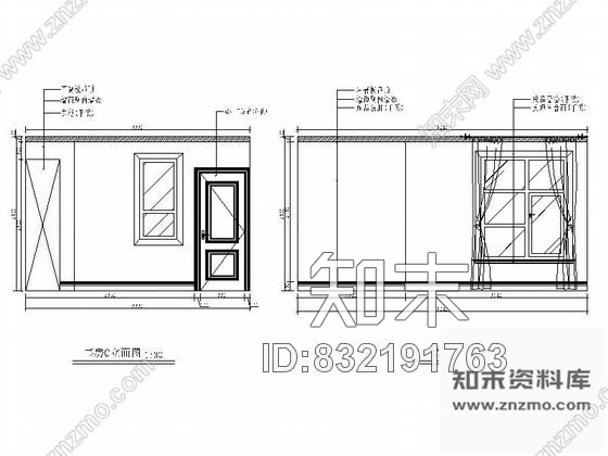 图块/节点北京奢华三层别墅书房立面图cad施工图下载【ID:832191763】