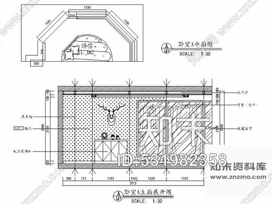 施工图深圳双层别墅田园风格室内装修图含效果图cad施工图下载【ID:531982358】