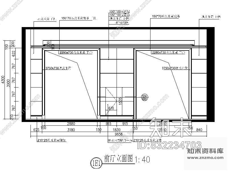 图块/节点某房地产大堂立面cad施工图下载【ID:832234703】