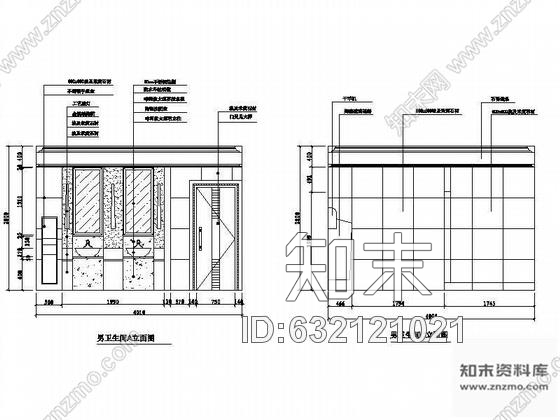 施工图会所卫生间装修图cad施工图下载【ID:632121021】