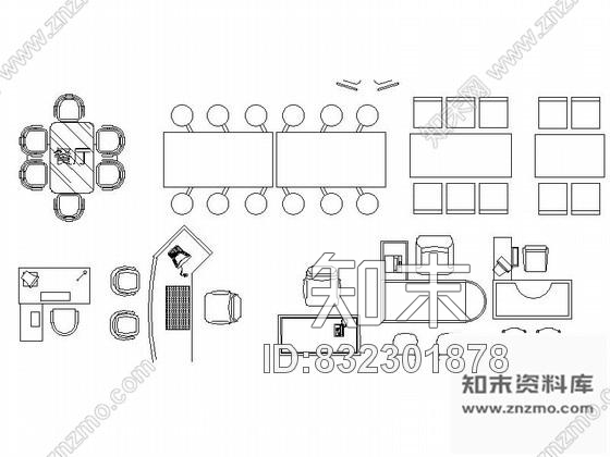 图块/节点简约现代餐厅CAD图块下载cad施工图下载【ID:832301878】