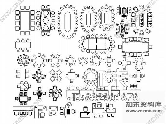 图块/节点简约现代餐厅CAD图块下载cad施工图下载【ID:832301878】