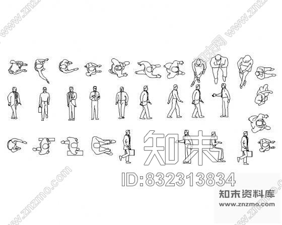 图块/节点CAD动态人物图块集cad施工图下载【ID:832313834】