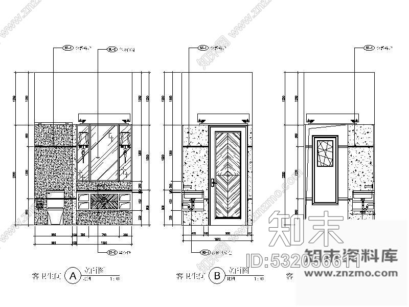 施工图36平方某酒店豪华套房装修图cad施工图下载【ID:532056611】