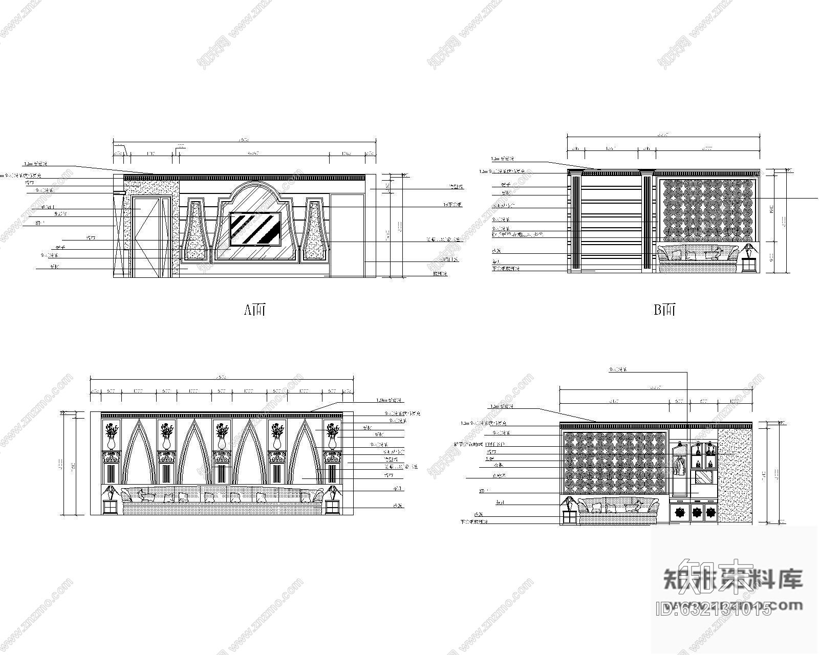 施工图某夜总会包间装修图2cad施工图下载【ID:632131015】