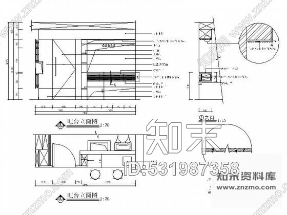 施工图现代华丽三层别墅室内设计装修图cad施工图下载【ID:531987358】