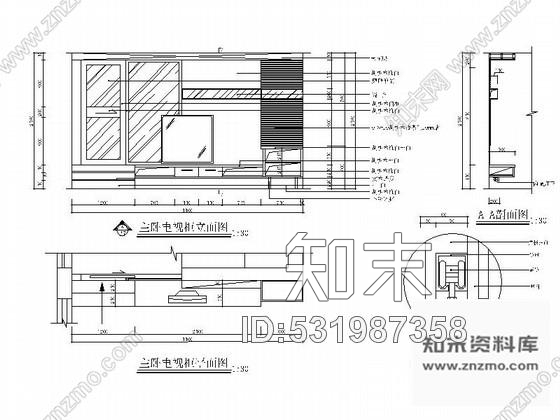 施工图现代华丽三层别墅室内设计装修图cad施工图下载【ID:531987358】