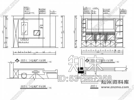 施工图现代华丽三层别墅室内设计装修图cad施工图下载【ID:531987358】