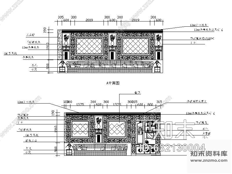 施工图某夜总会包间装修图含效果4cad施工图下载【ID:632130004】