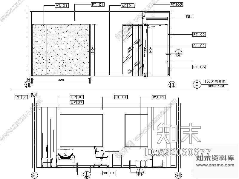 施工图北京某快捷酒店客房施工图cad施工图下载【ID:532060677】