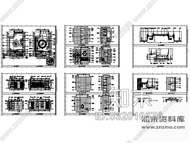 施工图餐厅圆桌小包间施工图cad施工图下载【ID:532010576】