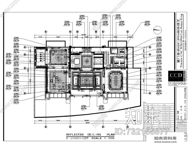 厦门泰禾三层别墅室内设计CAD全套施工图施工图下载【ID:732155877】