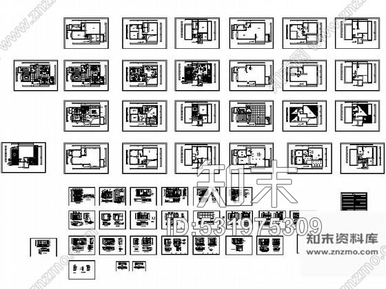 施工图原创大气三层别墅施工图cad施工图下载【ID:531975309】