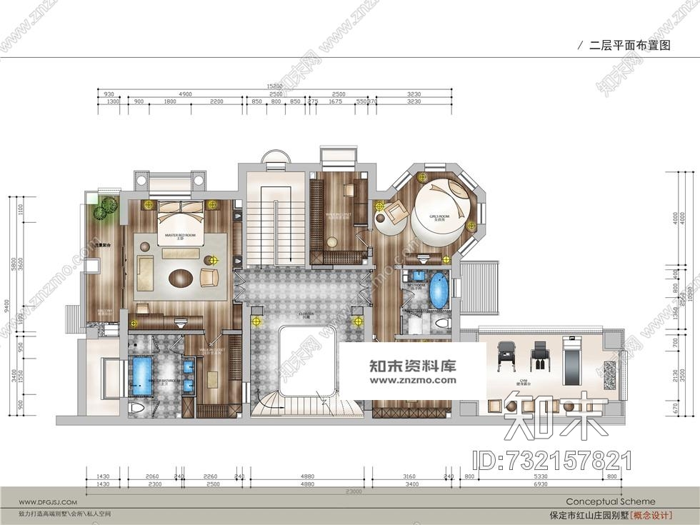 袁阳滨-保定红山庄园新古典风格别墅施工图含效果图cad施工图下载【ID:732157821】