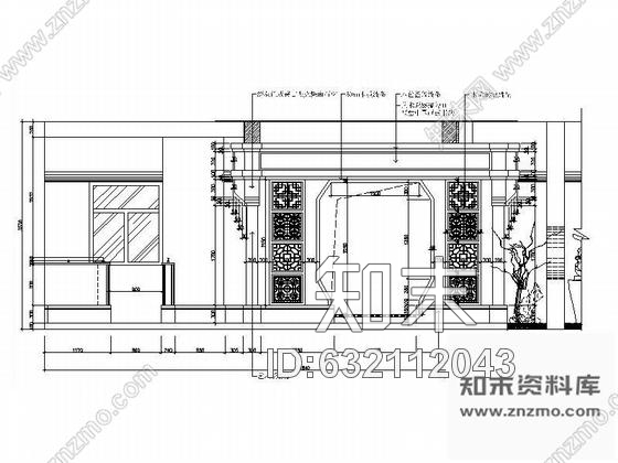 施工图原创中式复古风格茶餐私人会所室内施工图推荐！cad施工图下载【ID:632112043】