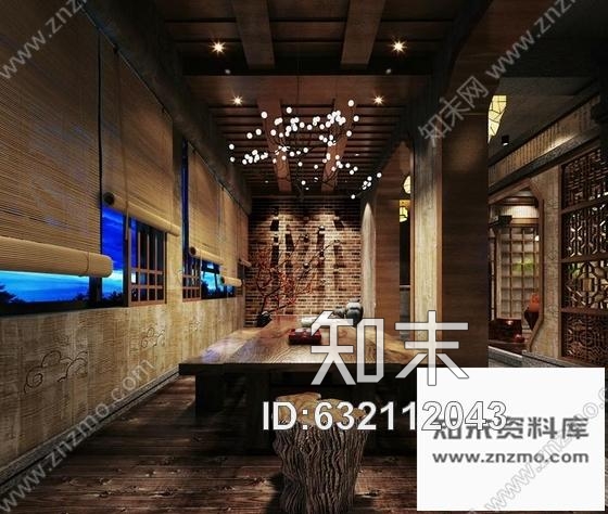 施工图原创中式复古风格茶餐私人会所室内施工图推荐！cad施工图下载【ID:632112043】