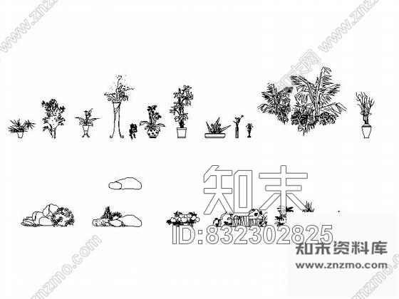 图块/节点室内外植物CAD图块下载cad施工图下载【ID:832302825】