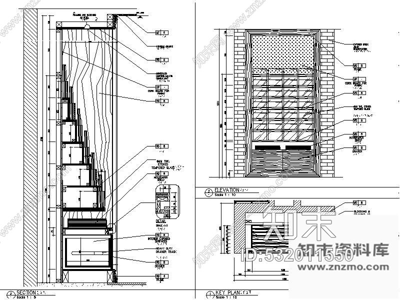 施工图北京亚洲风味餐厅装修图cad施工图下载【ID:532011550】