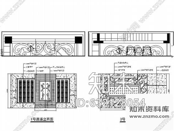 施工图现代KTV公共通道室内装修图cad施工图下载【ID:632128054】