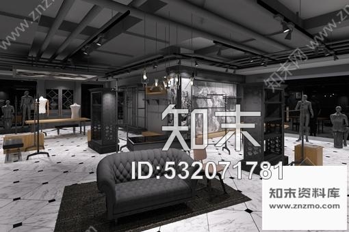 施工图杭州某时尚男装品牌专卖店装修施工图含效果cad施工图下载【ID:532071781】