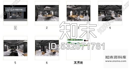 施工图杭州某时尚男装品牌专卖店装修施工图含效果cad施工图下载【ID:532071781】