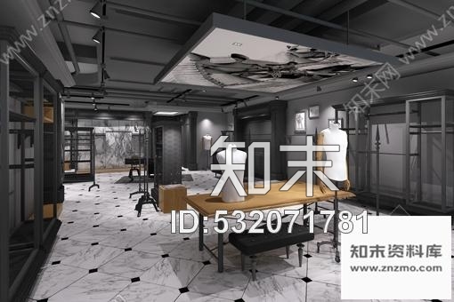 施工图杭州某时尚男装品牌专卖店装修施工图含效果cad施工图下载【ID:532071781】