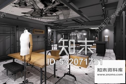 施工图杭州某时尚男装品牌专卖店装修施工图含效果cad施工图下载【ID:532071781】