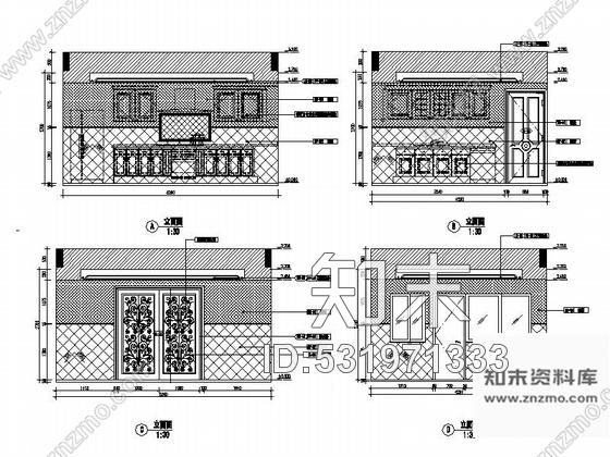 施工图原创欧式古典别墅样板房施工图含效果图施工图下载【ID:531971333】