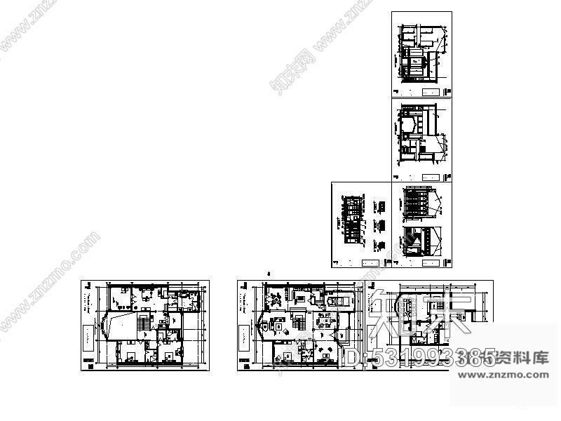 施工图美式风格别墅装修图(含实景)cad施工图下载【ID:531993385】