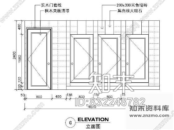 图块/节点公共卫生间立面图Ⅱcad施工图下载【ID:832248782】