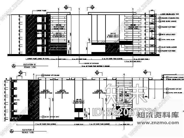施工图上海Dior男装专卖店施工图含实景cad施工图下载【ID:532067721】