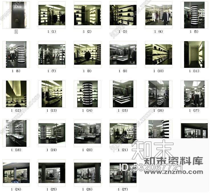 施工图上海Dior男装专卖店施工图含实景cad施工图下载【ID:532067721】