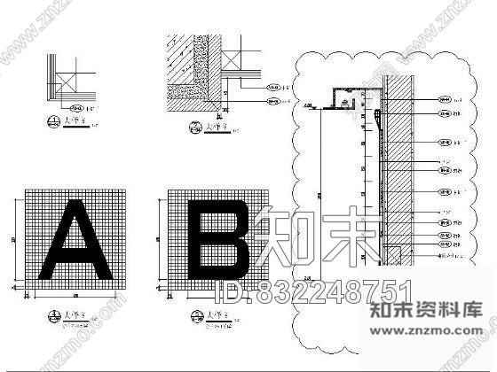 图块/节点住户电梯厅详图cad施工图下载【ID:832248751】