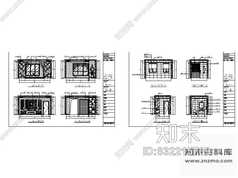 图块/节点新古典主卧立面图cad施工图下载【ID:832215709】