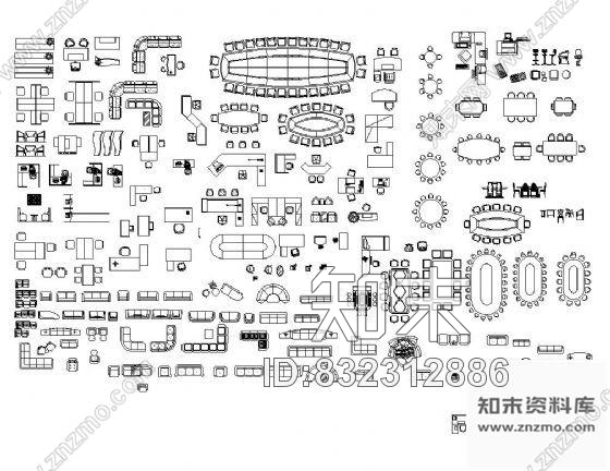 图块/节点办公家具综合图块集cad施工图下载【ID:832312886】