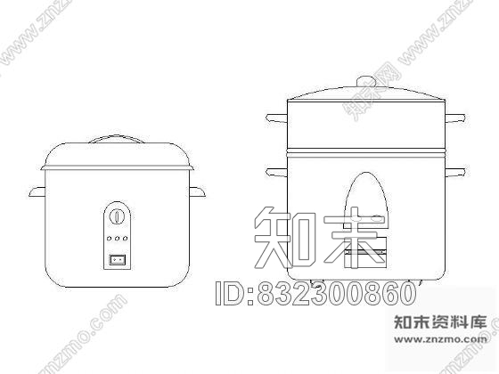 图块/节点实用厨房用品图块集cad施工图下载【ID:832300860】